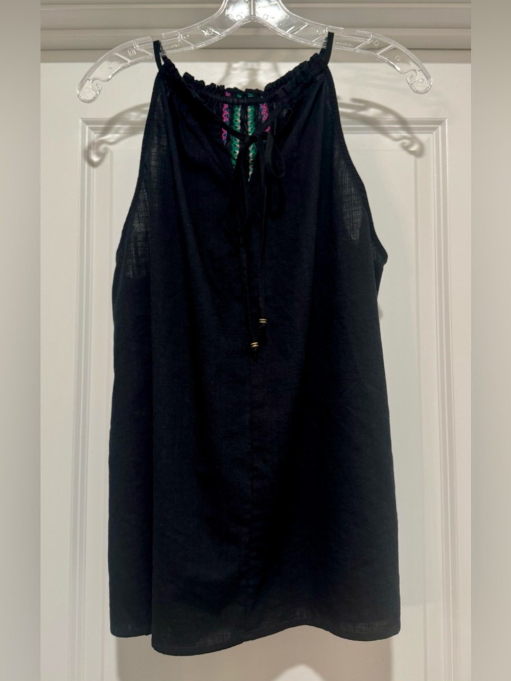 Knox Rose Black Tank with‎ Pink & Green Trim Size XXL EUC - Picture 3 of 7